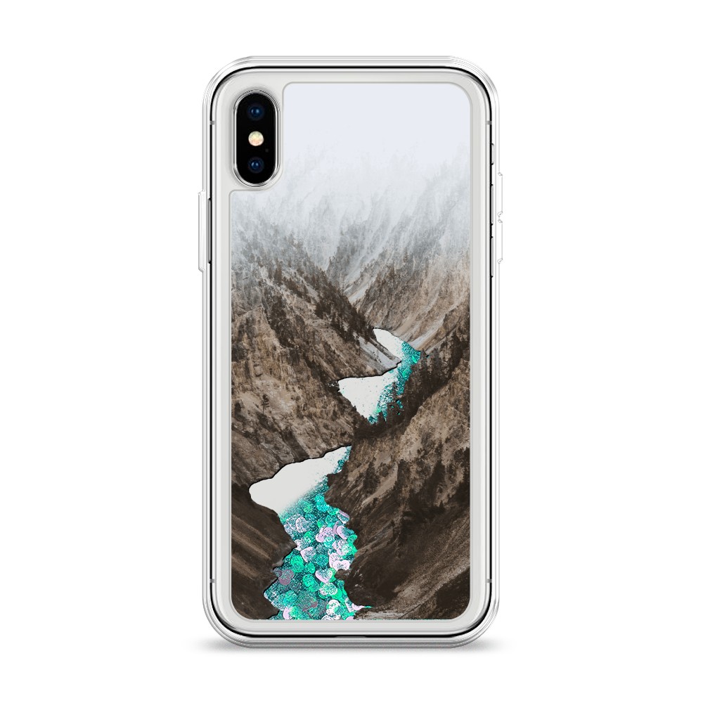 

Жидкий чехол с блестками "Горная река" на Apple iPhone X (10), 11095-1