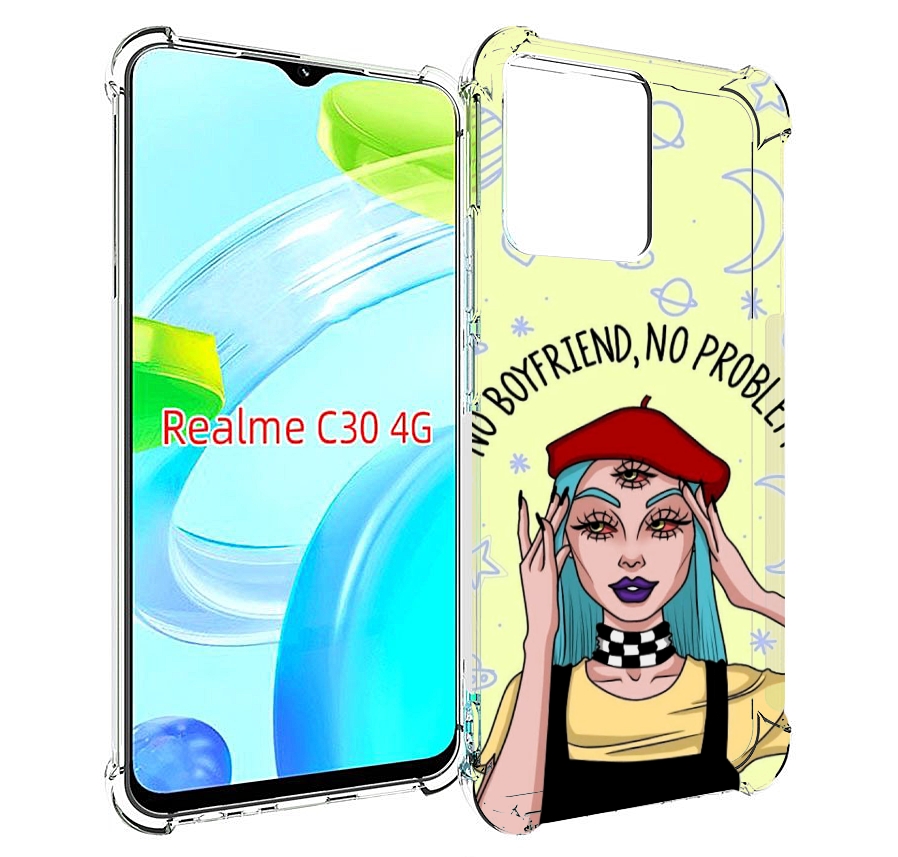 

Чехол MyPads нет-проблем-нет-мужчин женский для Realme C30 4G / Narzo 50i Prime, Прозрачный, Tocco