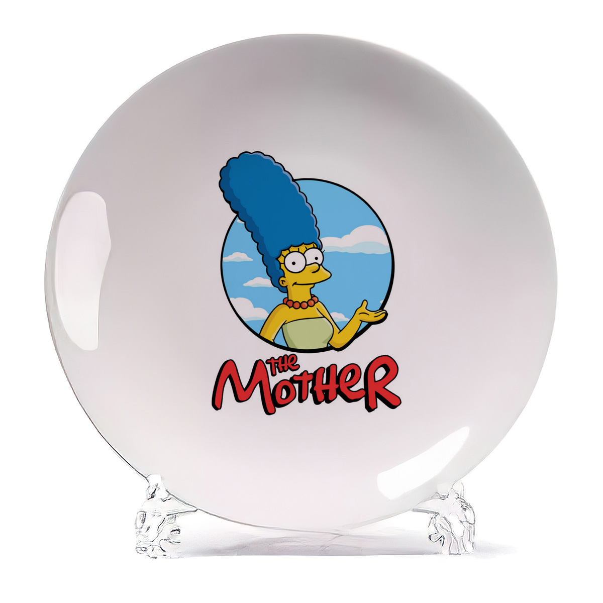 

Тарелка CoolPodarok Прикол Семья Симпсоны The mother Мама, Белый