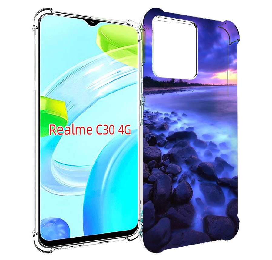 

Чехол MyPads неоновый берег для Realme C30 4G / Narzo 50i Prime, Прозрачный, Tocco