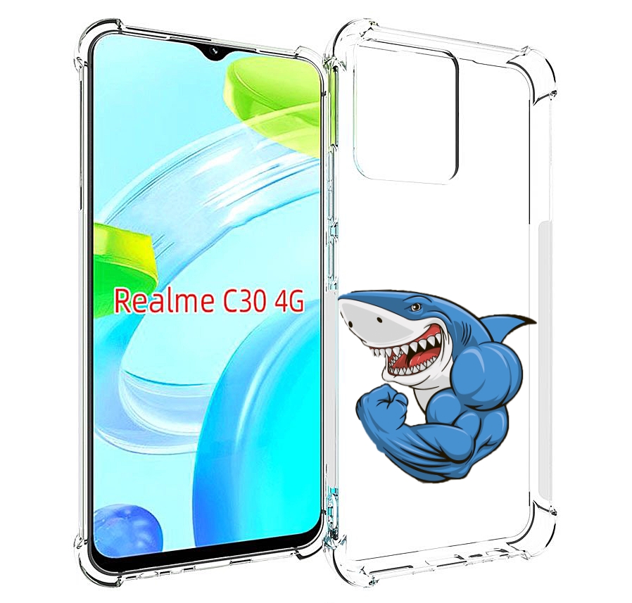 

Чехол MyPads накаченная акула для Realme C30 4G / Narzo 50i Prime, Прозрачный, Tocco