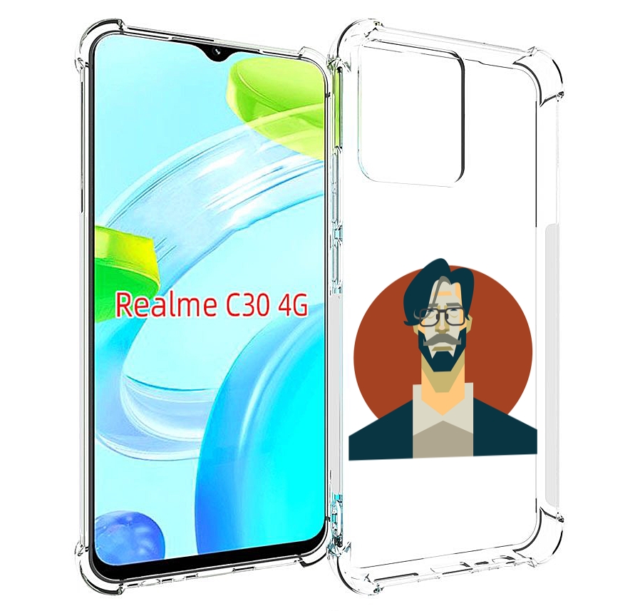 

Чехол MyPads мужичек-в-очках для Realme C30 4G / Narzo 50i Prime, Прозрачный, Tocco