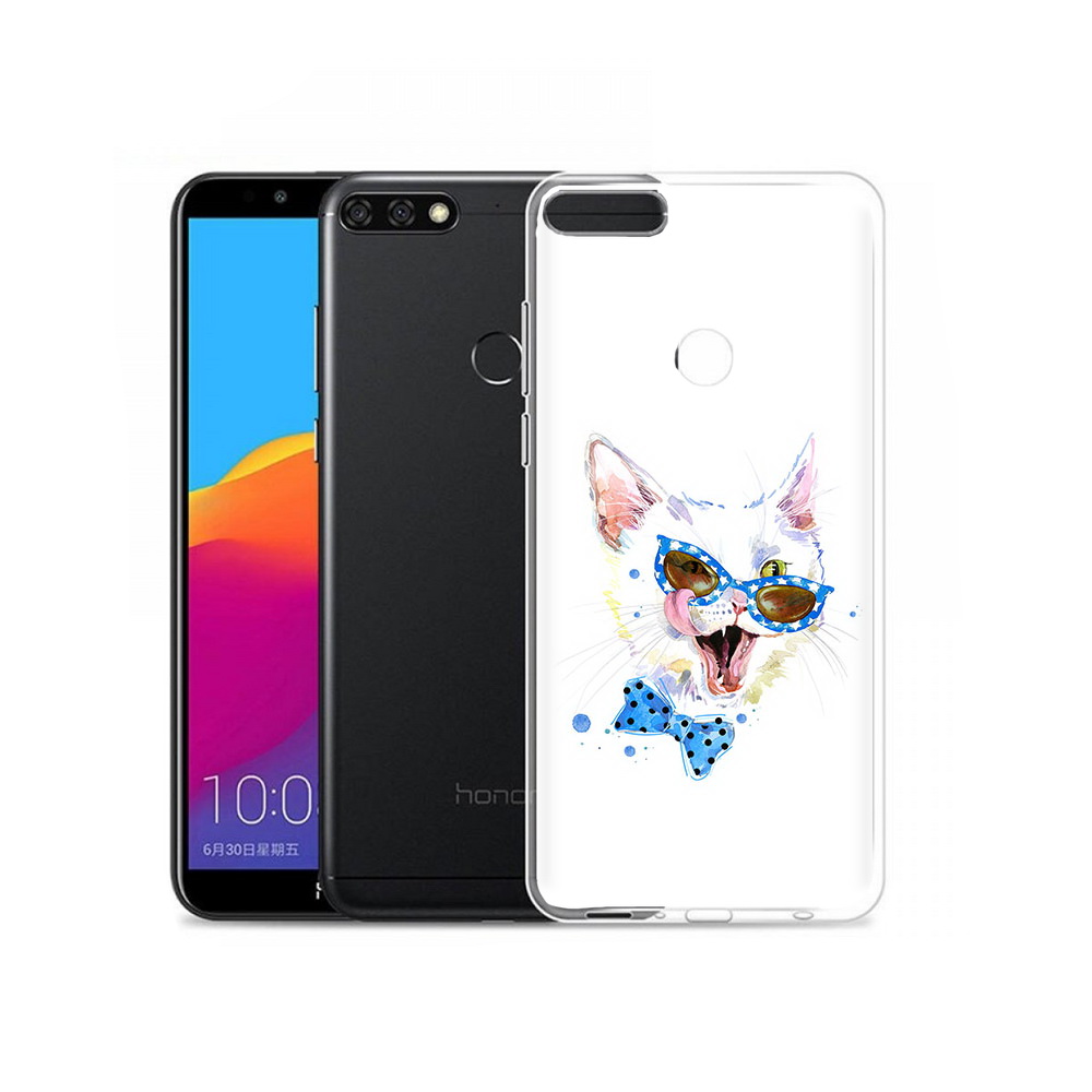 

Чехол MyPads Tocco для Honor 7C Pro белый кот (PT113786.47.229), Прозрачный, Tocco