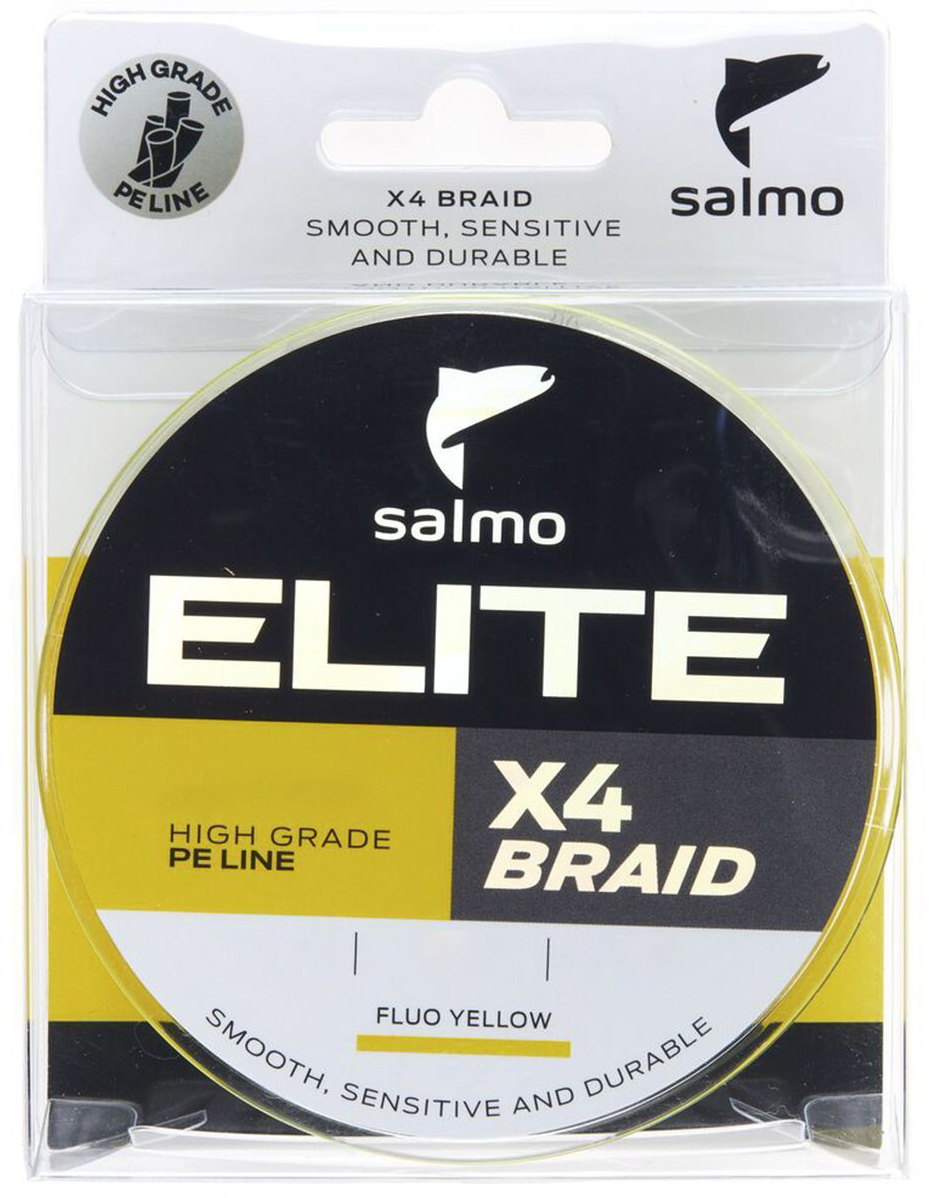 Плетеный шнур Salmo Elite х4 BRAID Fluo Yellow 125/012 (0.17 / 7.3 / 1)