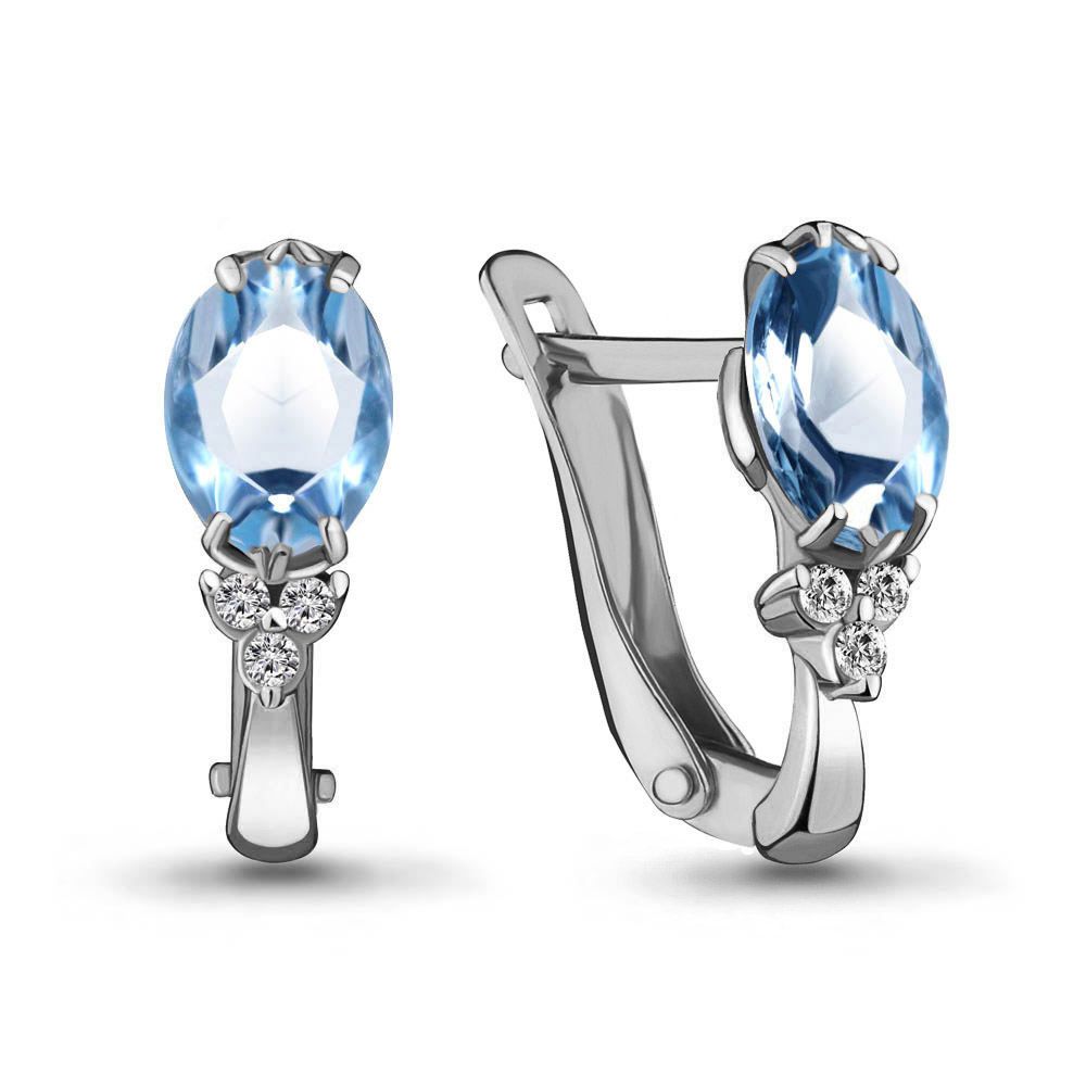 

Серьги из серебра с топазом Aquamarine 4414005А_925_р, 4414005А_925_р