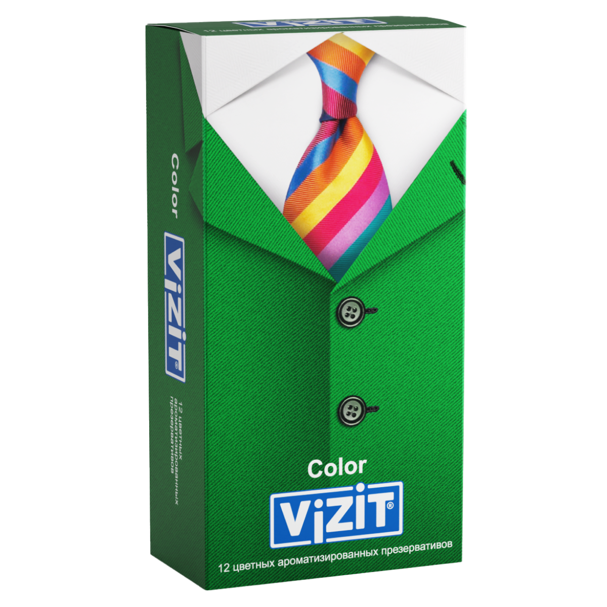 Презервативы VIZIT Color Цветные ароматизированные 12 шт. (Richter), разноцветный, латекс  - купить