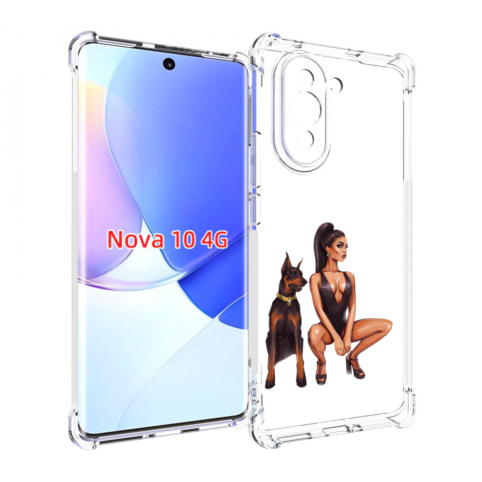 

Чехол MyPads Борзая-девушка для Huawei Nova 10, Прозрачный, Tocco