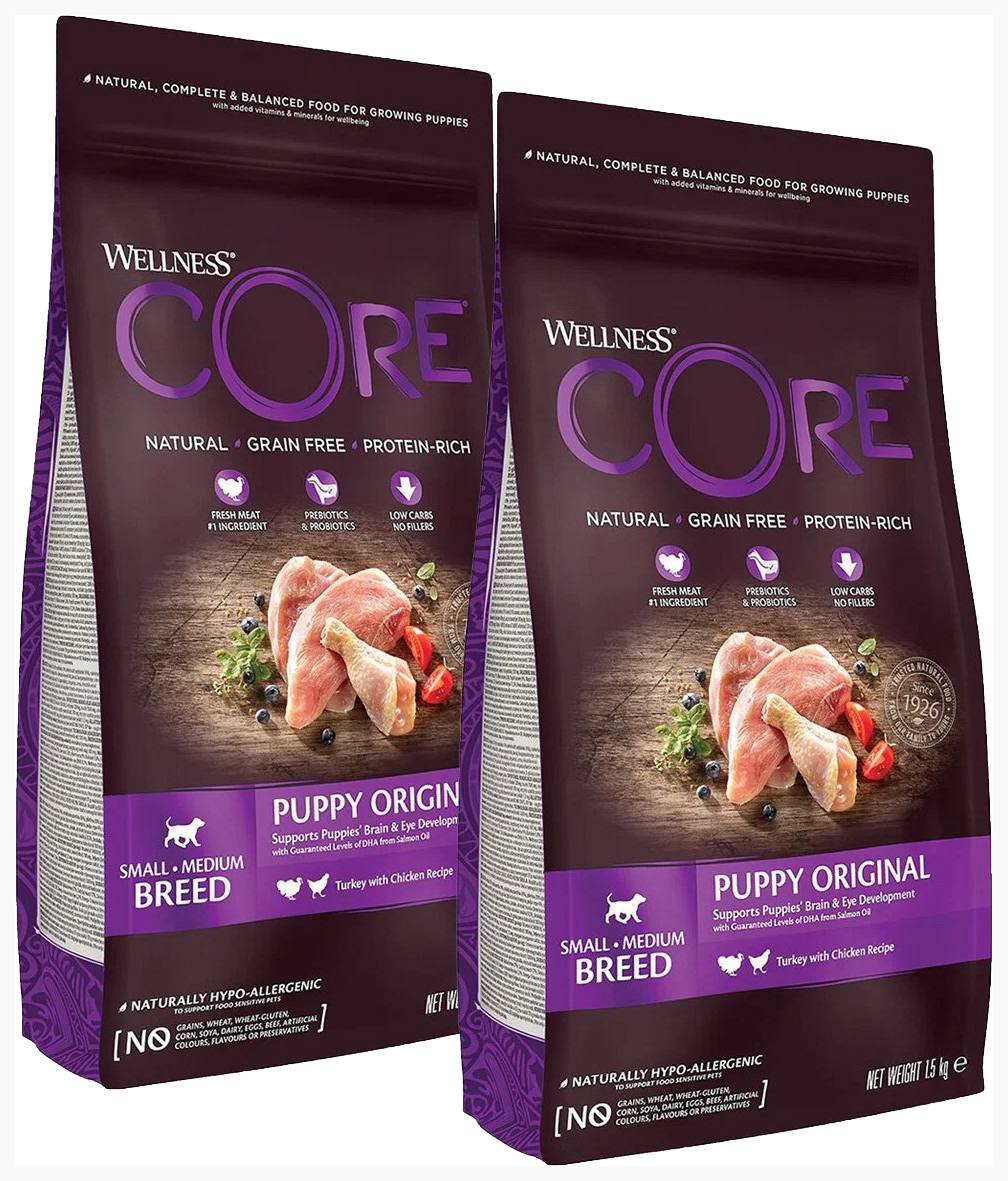 

CORE CORE ORIGINAL PUPPY беззерновой для щенков маленьких и средних пород с индейкой и кур
