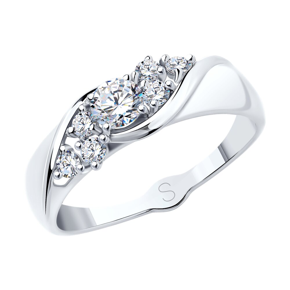 

Кольцо из белого золота с фианитом р. 16 SOKOLOV 81010390-4, 81010390-4