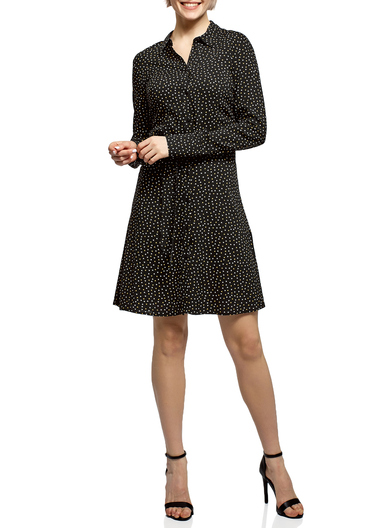 

Платье женское oodji 11913062 черное 38/170, Черный, 11913062