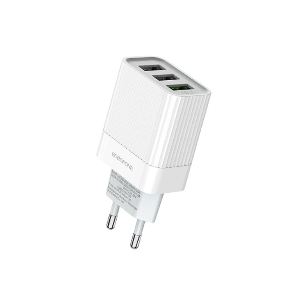 

Сетевое зарядное устройство Borofone BA-40A type-c - usb 3xUSB 3 А белый, BA-40A