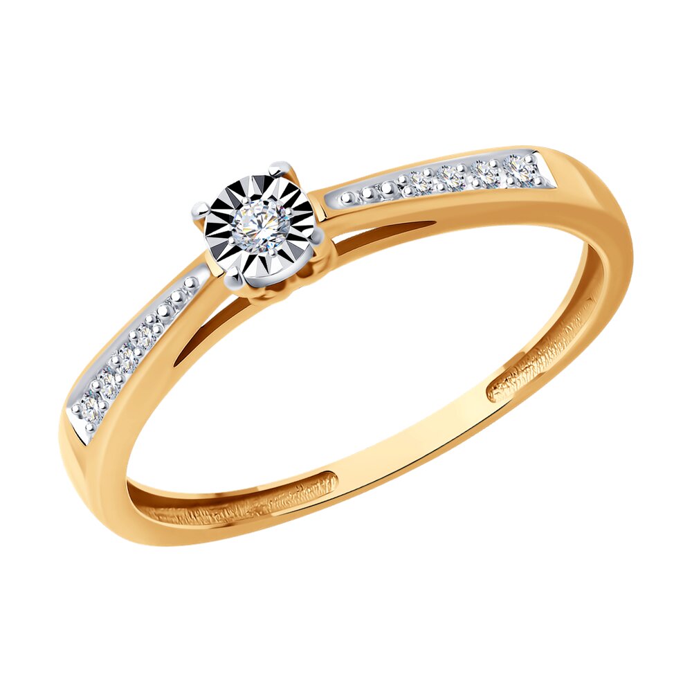 

Кольцо из золота р.  Diamant 51-210-01943-1, бриллиант, 51-210-01943-1