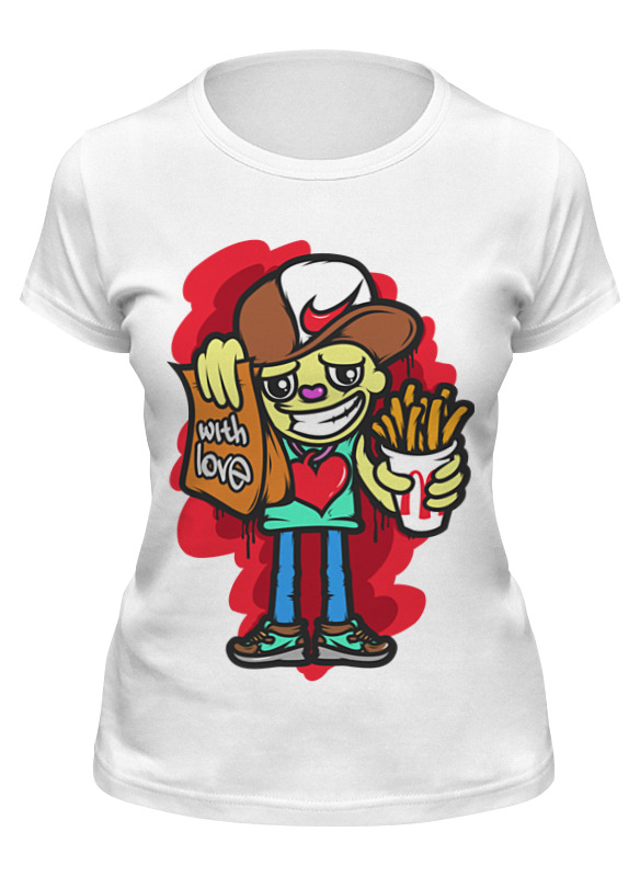

Футболка женская Printio With love белая 2XL, Белый, With love