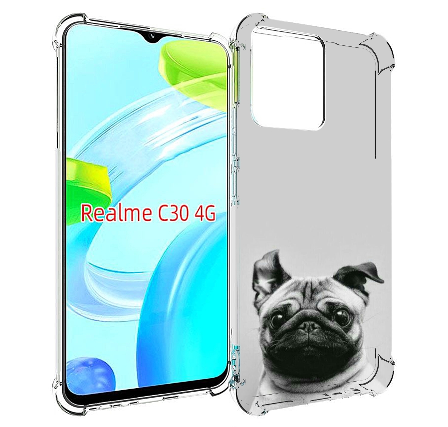 

Чехол MyPads мопс для Realme C30 4G / Narzo 50i Prime, Прозрачный, Tocco