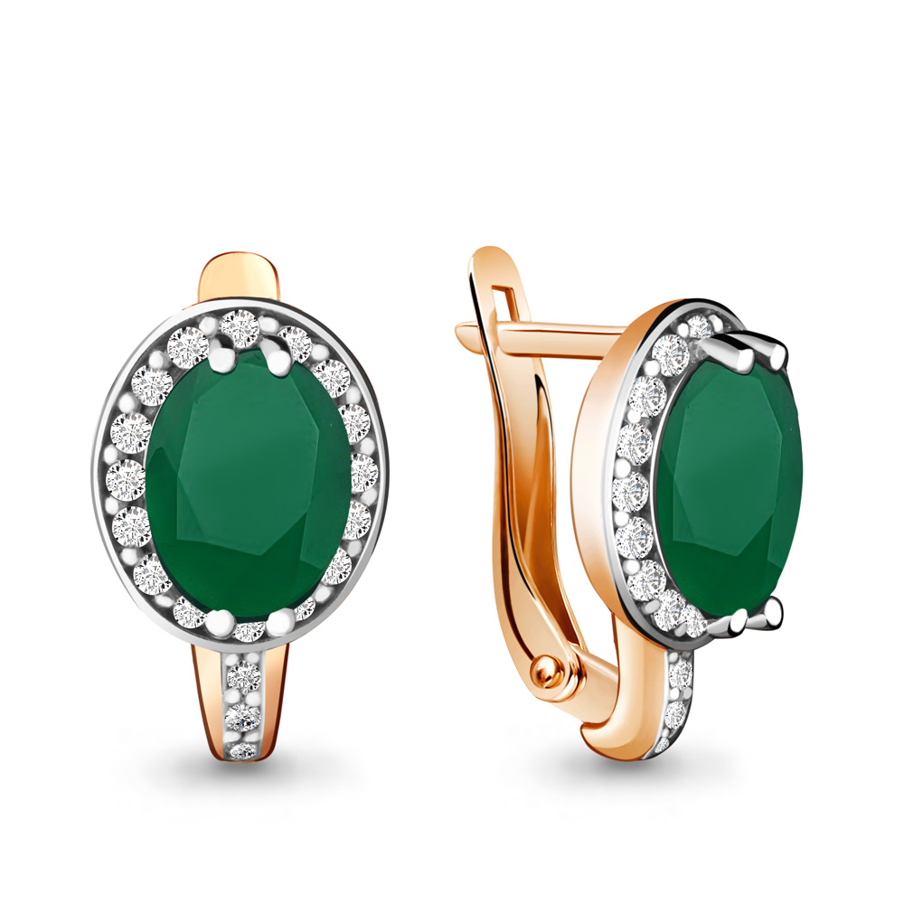 

Серьги из серебра с агатом Aquamarine 4413709А_925_з, 4413709А_925_з