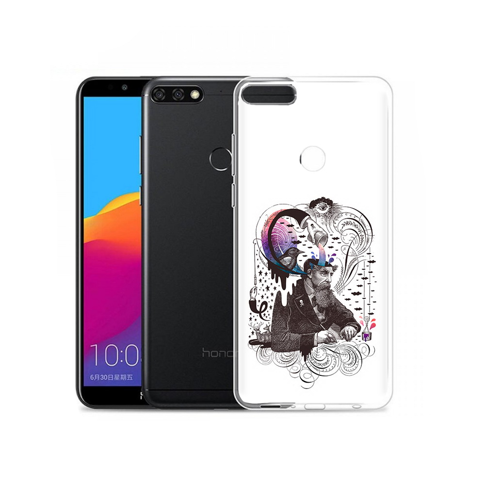

Чехол MyPads Tocco для Honor 7C Pro абстракция думающий мужчина (PT113786.47.210), Прозрачный, Tocco