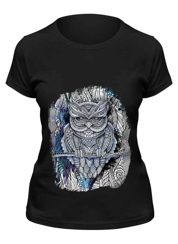 

Футболка женская Printio Doodle owl черная 2XL, Черный, Doodle owl
