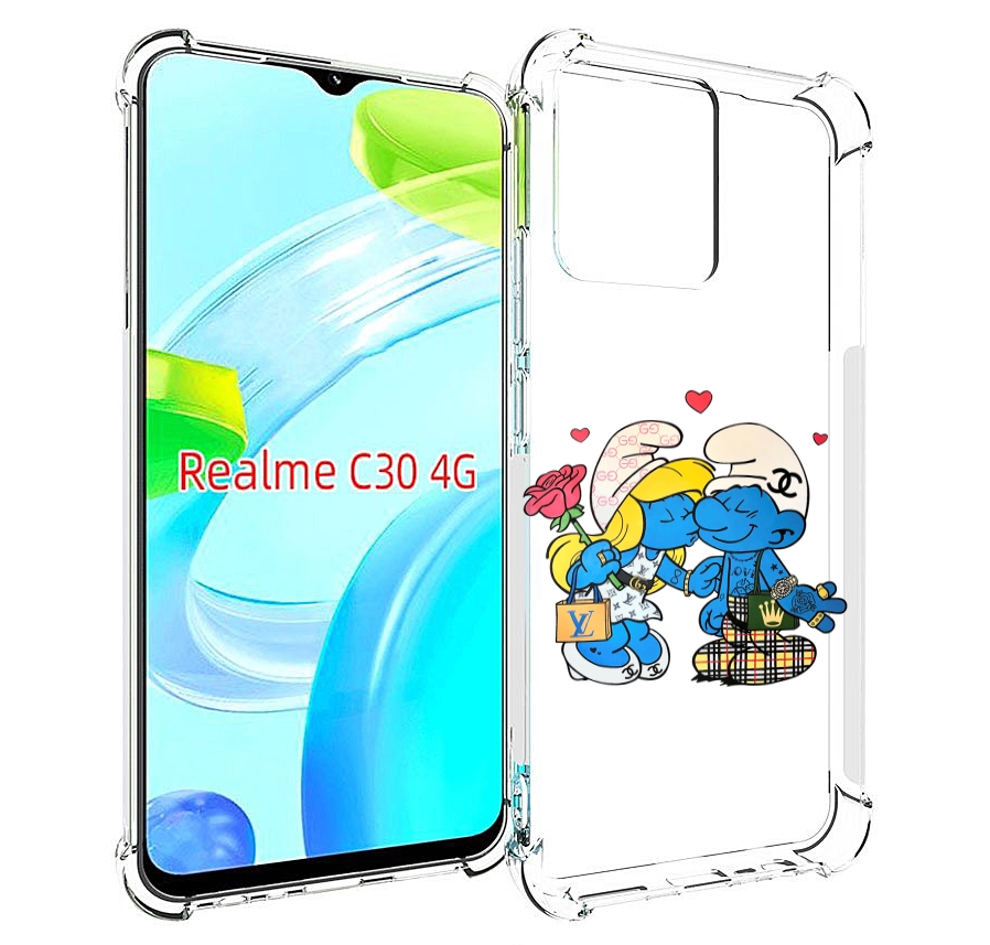 

Чехол MyPads модные-смурфики для Realme C30 4G / Narzo 50i Prime, Прозрачный, Tocco