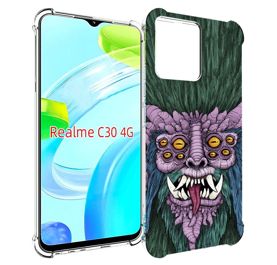 

Чехол MyPads многоглазый черт для Realme C30 4G / Narzo 50i Prime, Прозрачный, Tocco
