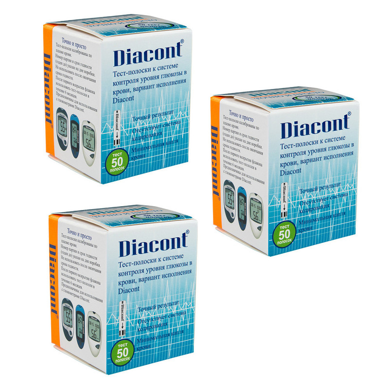 Купить Тест-полоски Диаконт (Diacont) №50 - 3 упаковки