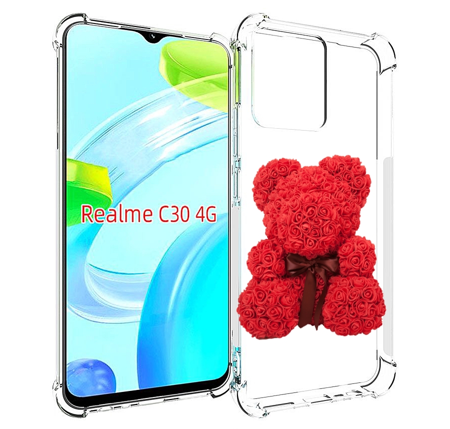 

Чехол MyPads мишка-из-розочек для Realme C30 4G / Narzo 50i Prime, Прозрачный, Tocco