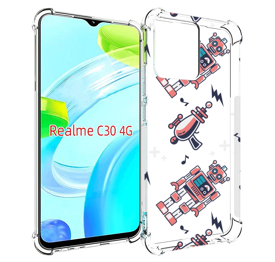 

Чехол MyPads мини-роботы для Realme C30 4G / Narzo 50i Prime, Прозрачный, Tocco