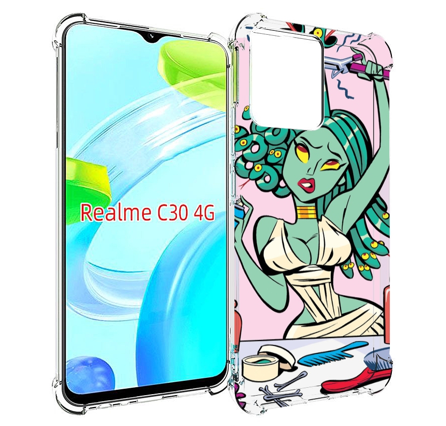 

Чехол MyPads медуза расчесывается женский для Realme C30 4G / Narzo 50i Prime, Прозрачный, Tocco