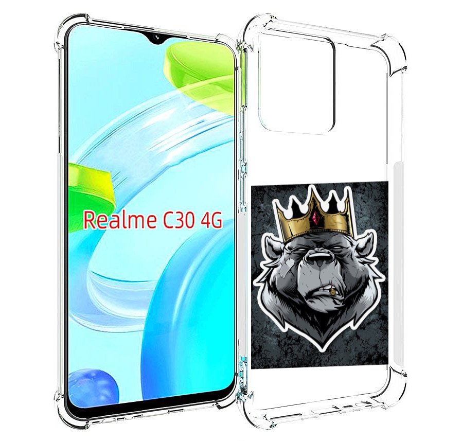 

Чехол MyPads медведь с короной для Realme C30 4G / Narzo 50i Prime, Прозрачный, Tocco