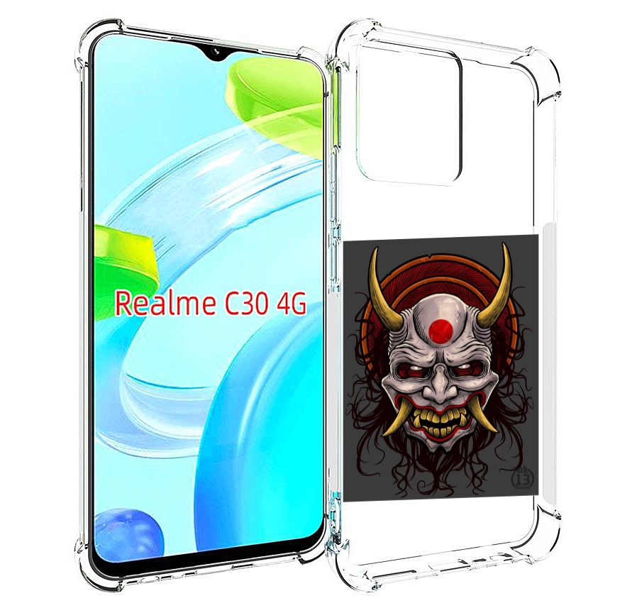 

Чехол MyPads маска с клыками и рогами для Realme C30 4G / Narzo 50i Prime, Прозрачный, Tocco