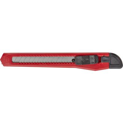 Нож канцелярский с фиксатором, 9 мм, красный