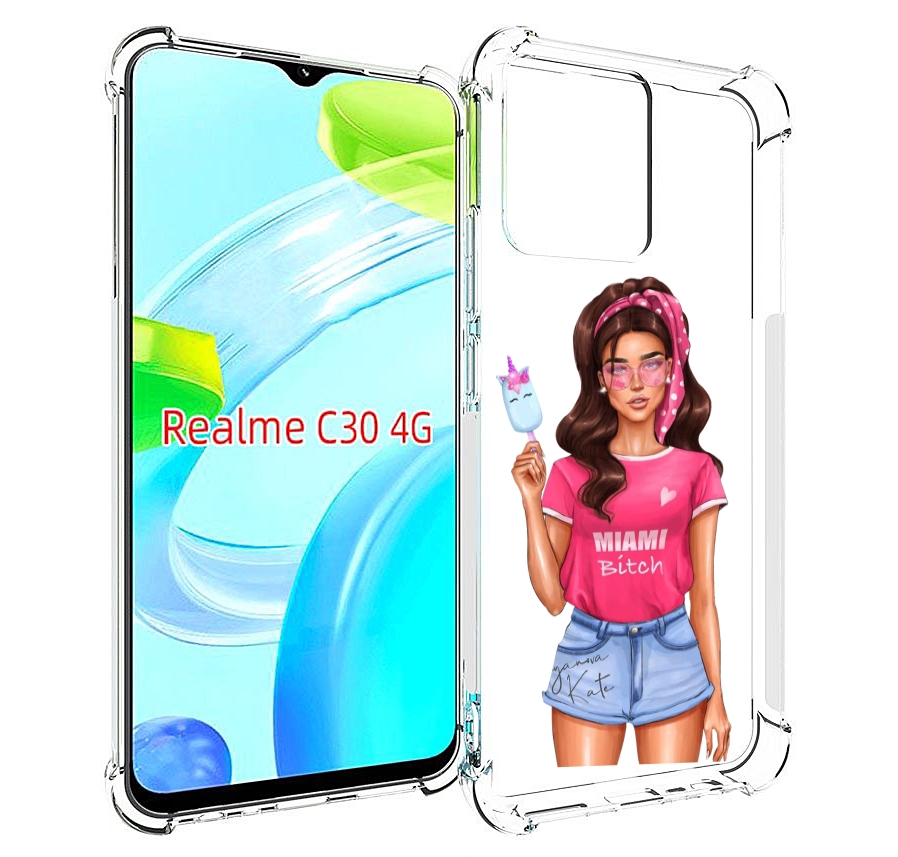

Чехол MyPads майами-битч женский для Realme C30 4G / Narzo 50i Prime, Прозрачный, Tocco