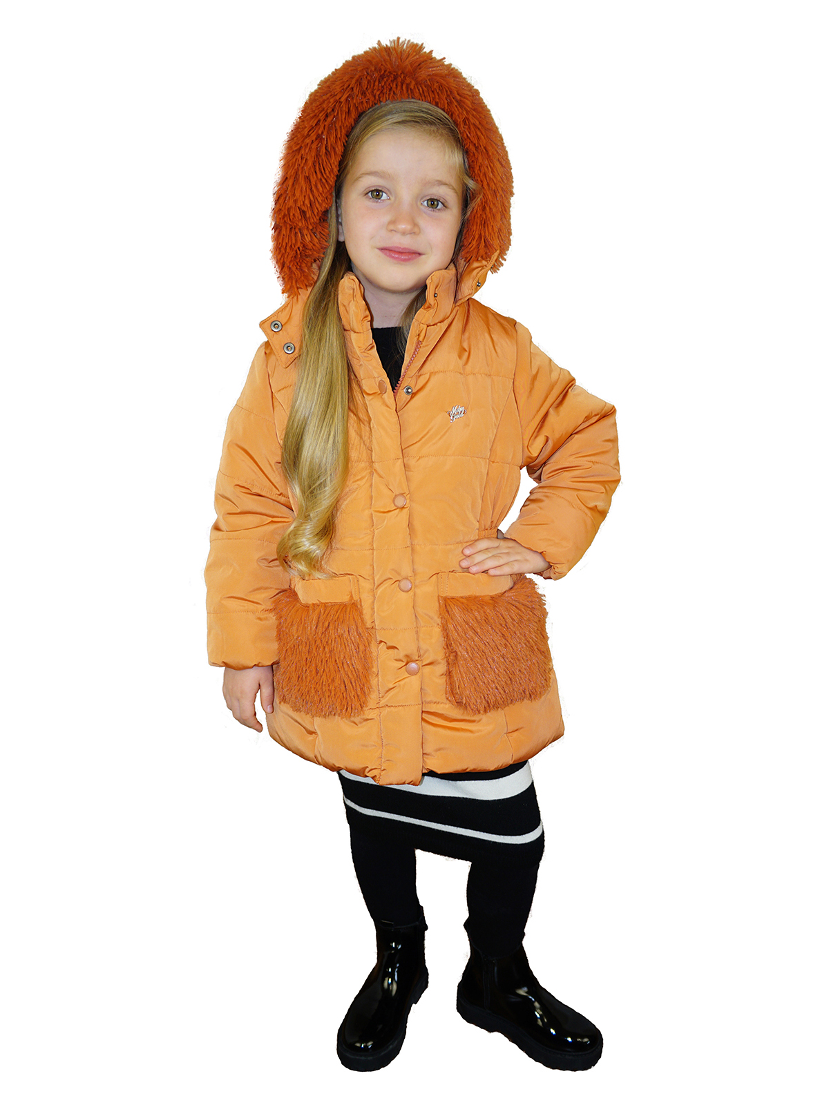 Куртка детская MDM MIDIMOD GOLD 20804, оранжевый, 140
