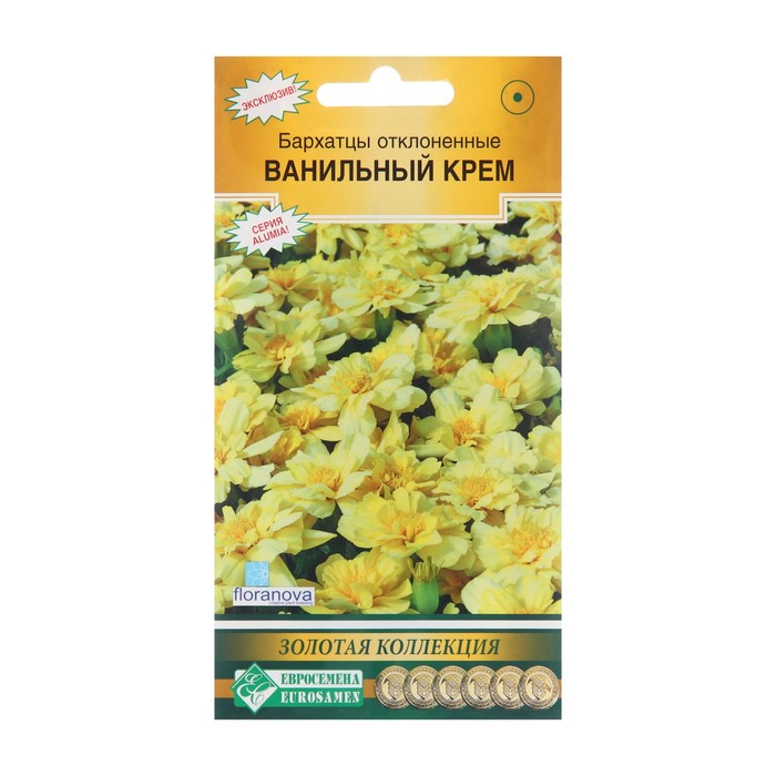 

Семена цветов Бархатцы отклоненные "Ванильный крем", 10 шт (2 шт.)
