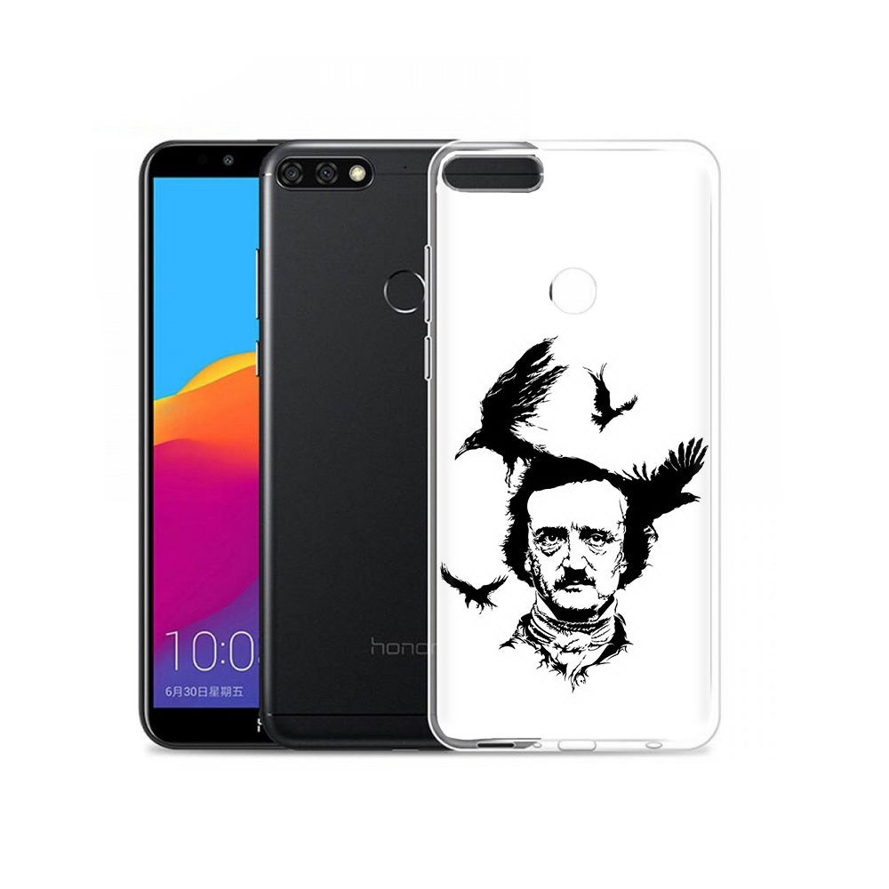 

Чехол MyPads Tocco для Honor 7C Pro Эдгар Аллан черно белый (PT113786.47.204), Прозрачный, Tocco