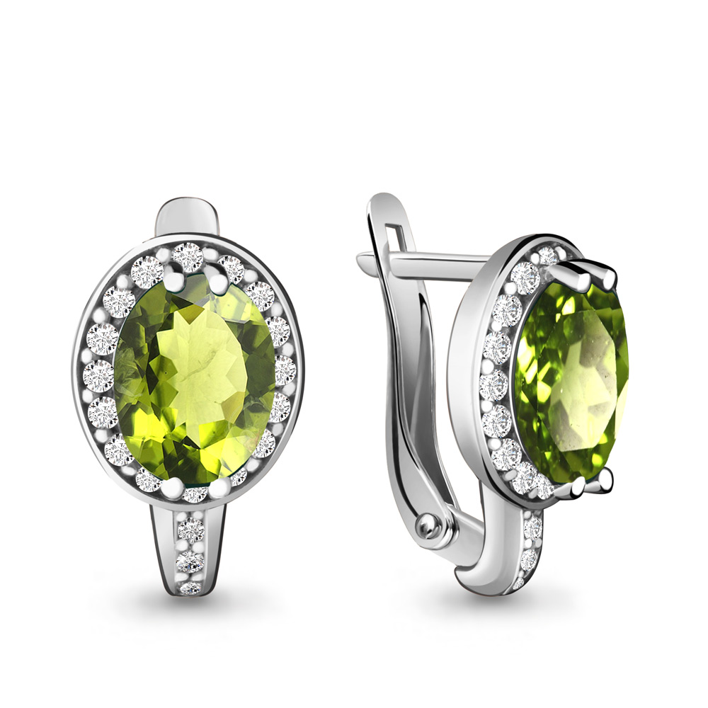 

Серьги из серебра с фианитом Aquamarine 4413707А_925_р, 4413707А_925_р