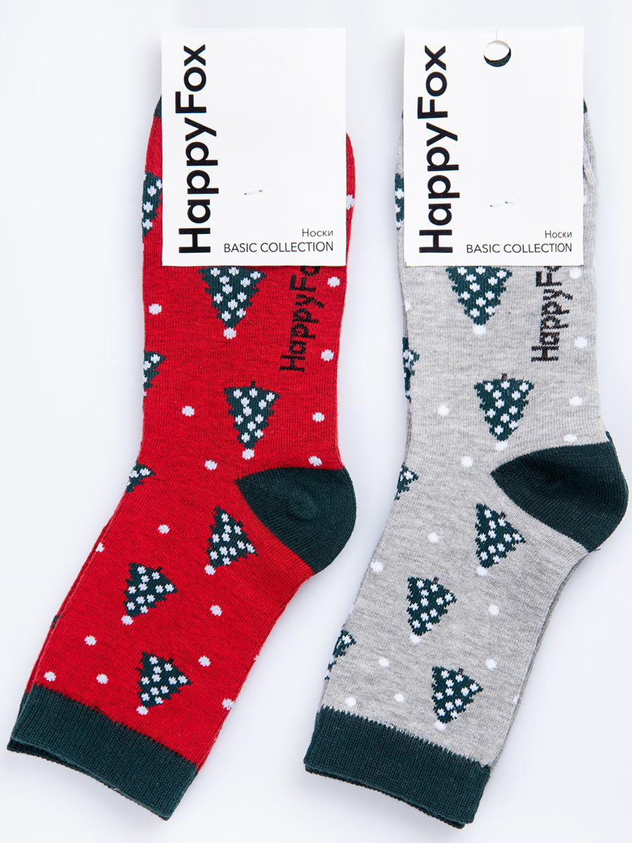 Комплект носков женских HappyFox HFET9002NB красных 25-27 2 пары