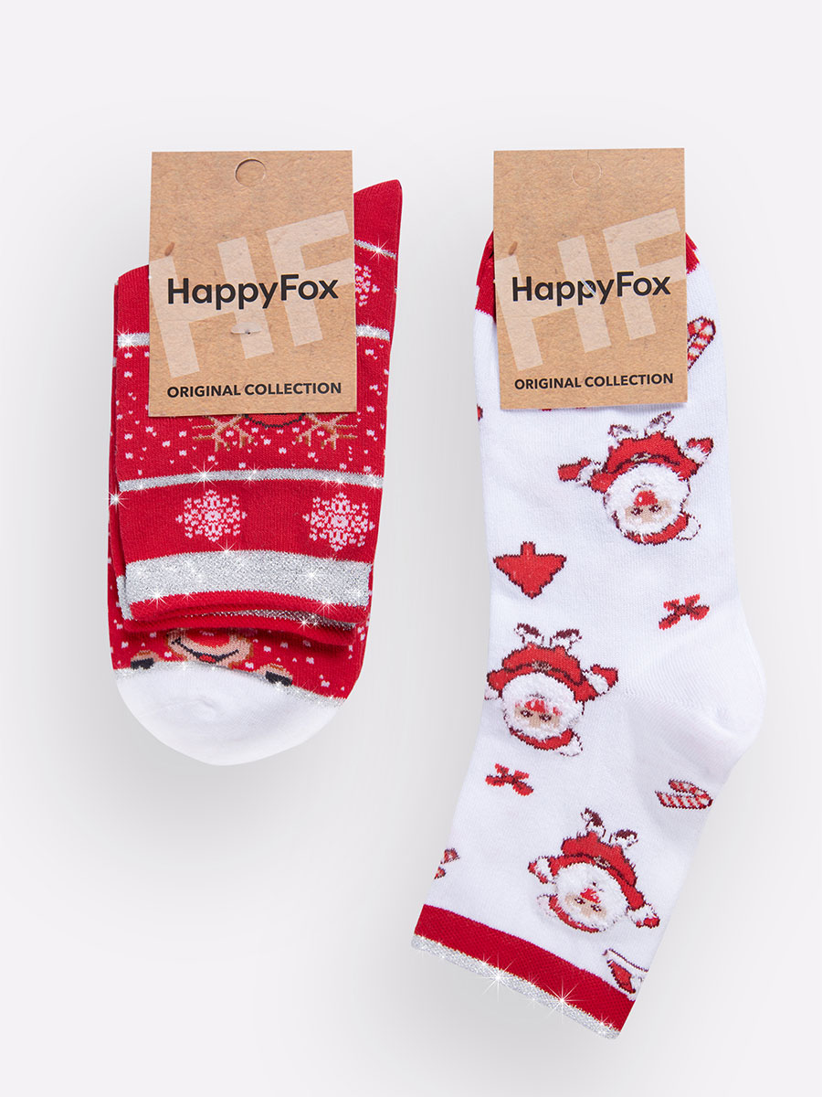 Комплект носков женских HappyFox HFK4114N красных 23-25 2 пары