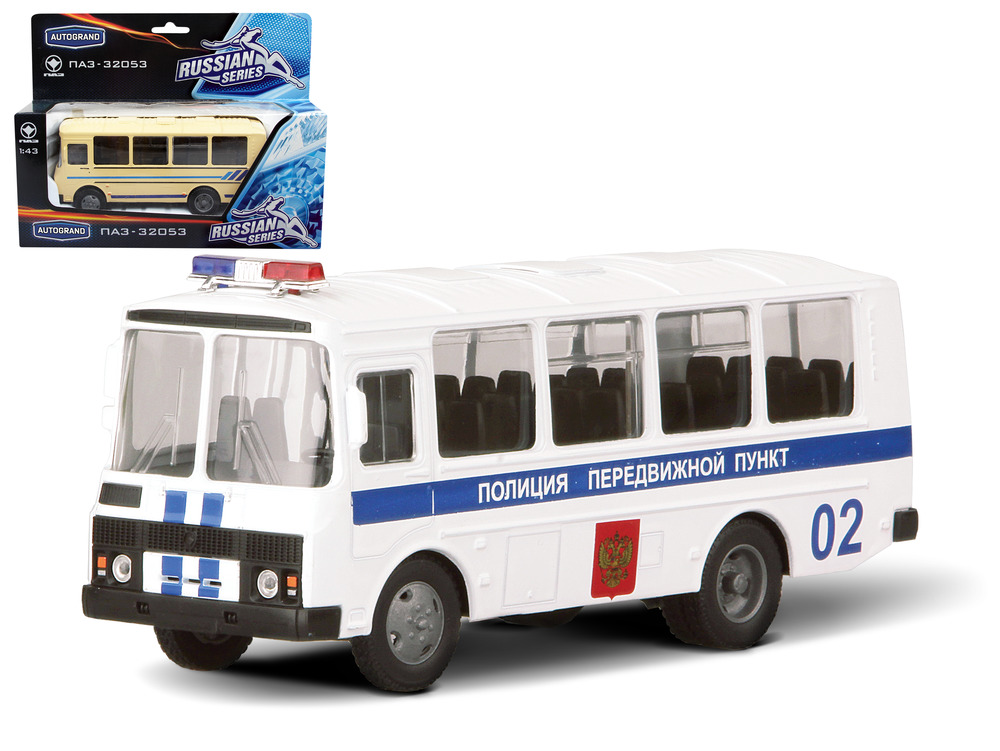 

Машинка ПАЗ масштаб 1:43, Разноцветный