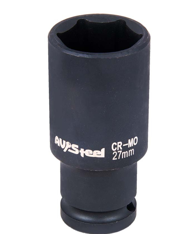 

Головка ударная 1/2", шестигранная, удлиненная, 27 мм "AV Steel", AV-720127