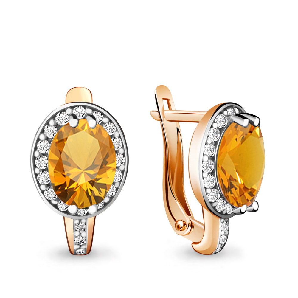 

Серьги из серебра с фианитом Aquamarine 4413706А_925_з, 4413706А_925_з