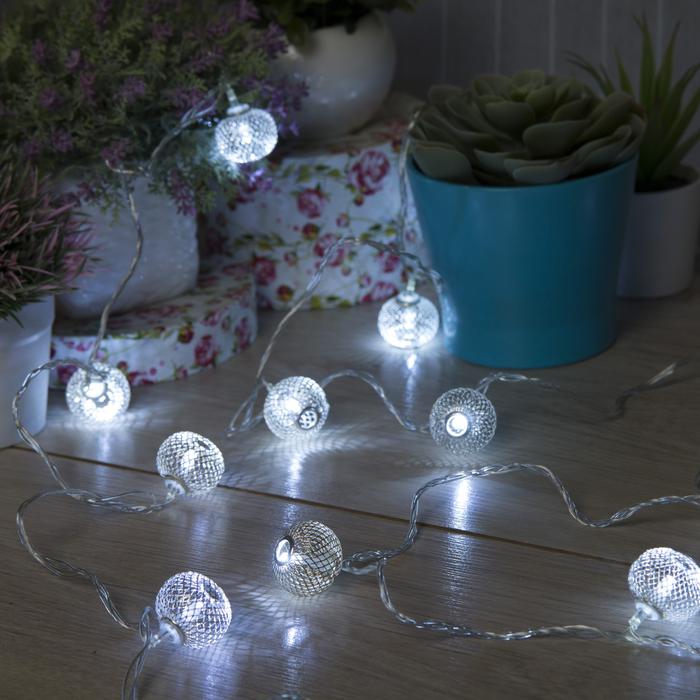 

Luazon Lighting Нить с насадками “Шарик сетка” 3 см, 4 м, LED-20-220V