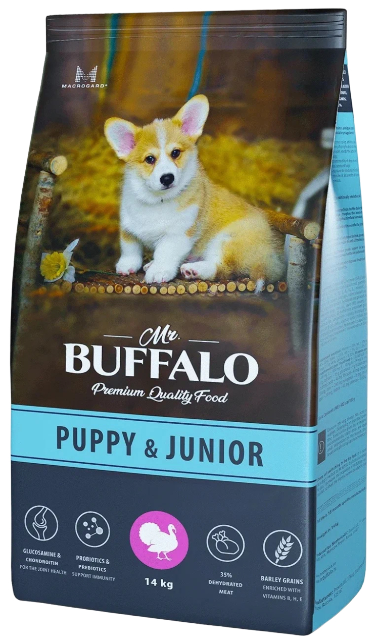 

Сухой корм для щенков Mr.Buffalo с индейкой, 14 кг
