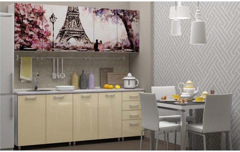 

Регион 58 Кухня МДФ с фотопечатью Париж 2,0 глухая