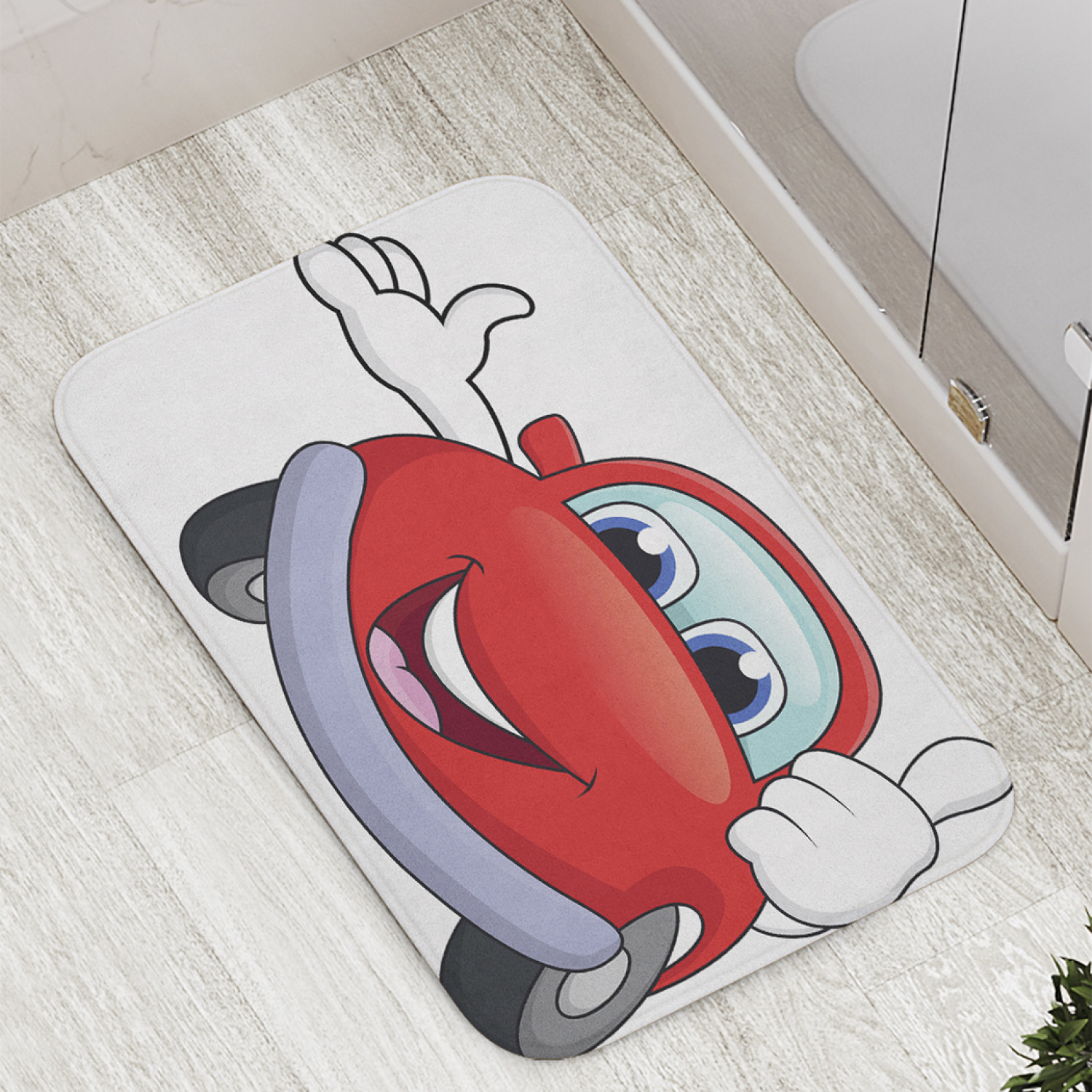 

Коврик JoyArty "Улыбка мультяшного автомобиля" для ванной, сауны, бассейна, 77х52 см, Улыбка мультяшного автомобиля