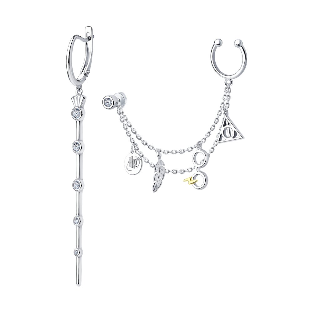 

Серьги из серебра с фианитом SOKOLOV 94025569, 94025569