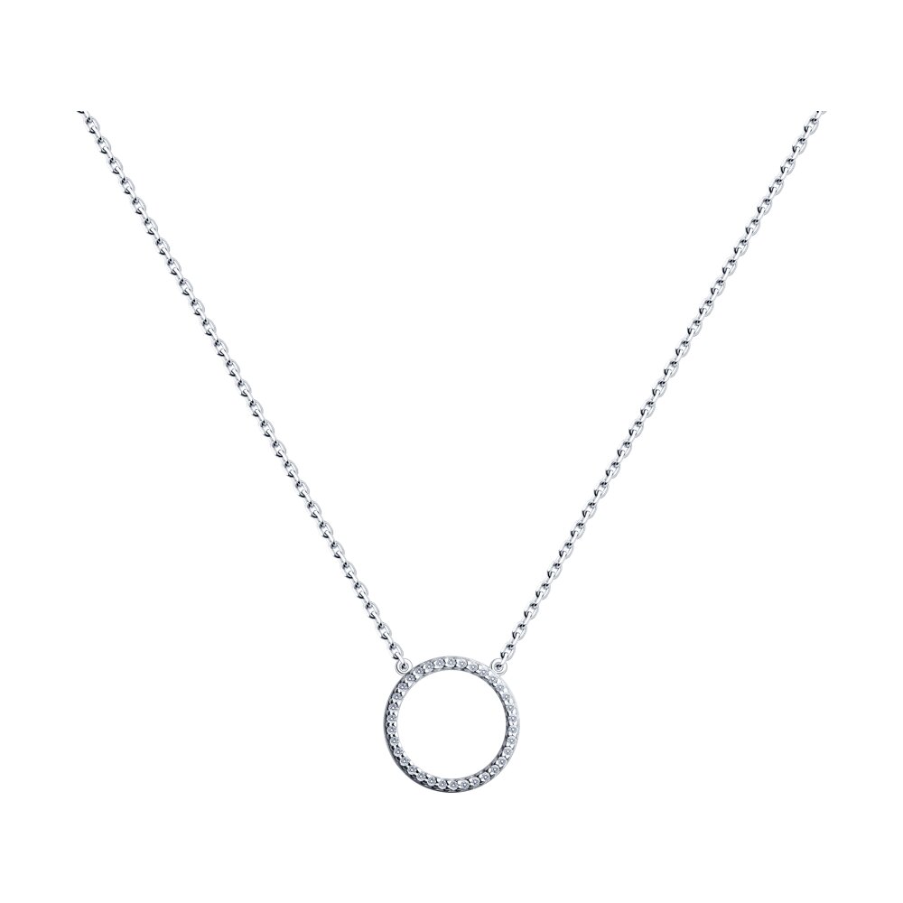 

Колье из серебра 45 см SOKOLOV 94070653, фианит, 94070653