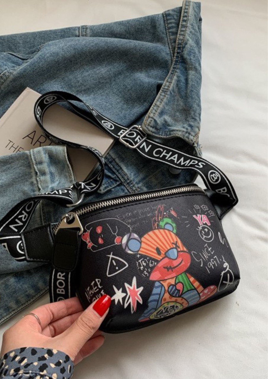 Сумка поясная Mishka S с принтом Мишка