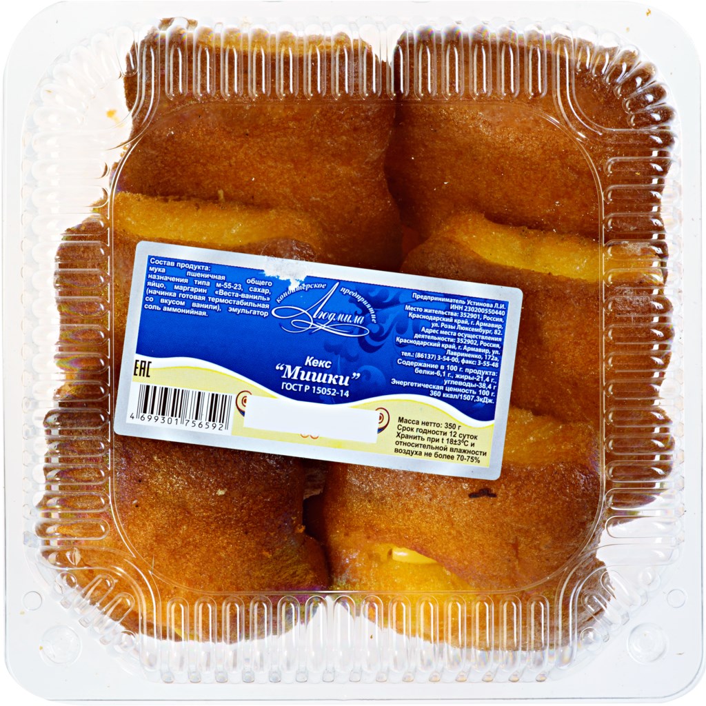 

Кекс Людмила Мишки 350 г