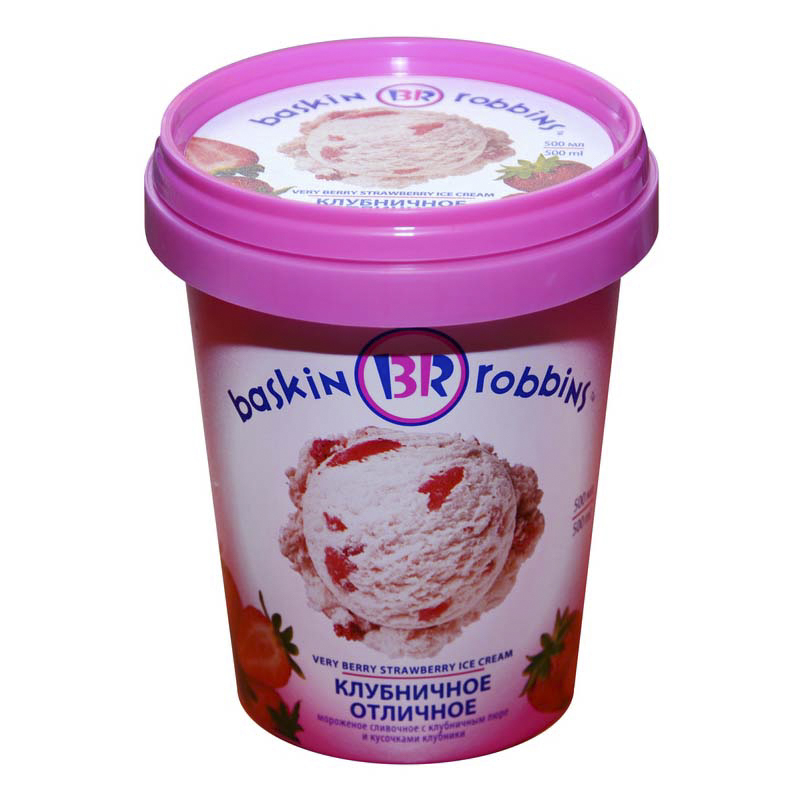 Мороженое сливочное Baskin Robbins клубничное отличное бзмж 500 мл