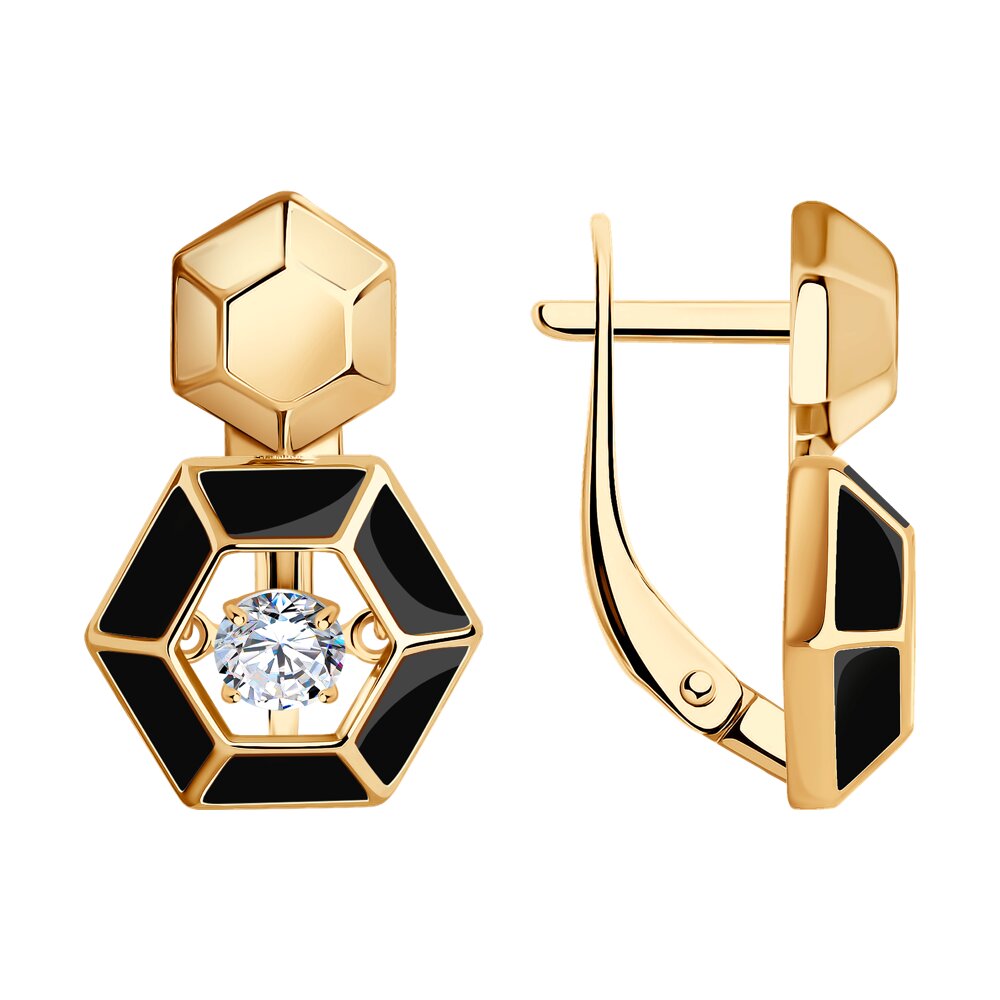 

Серьги из серебра Diamant 93-120-01866-1, фианит/эмаль, 93-120-01866-1